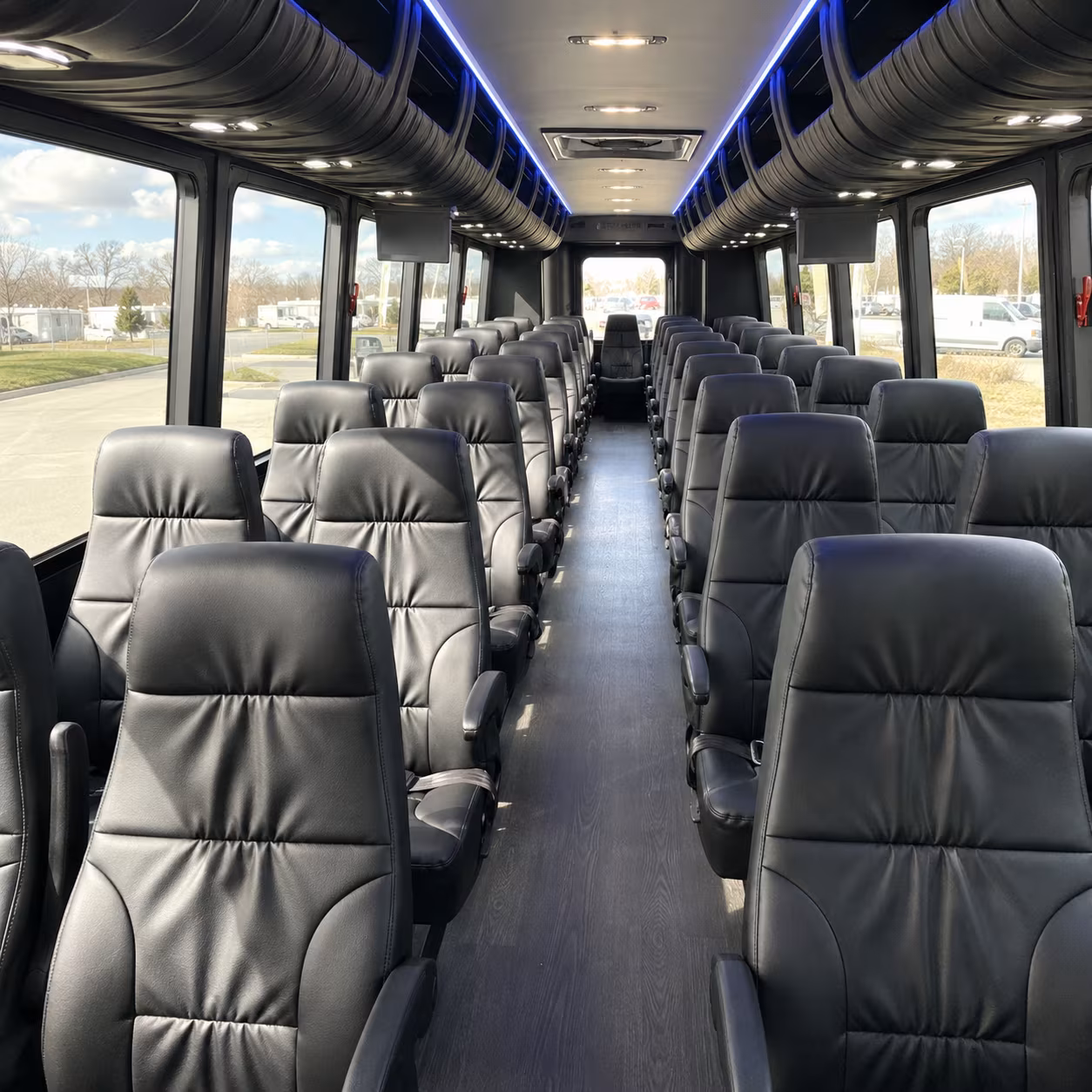 alexandria 28 passenger minibus interior