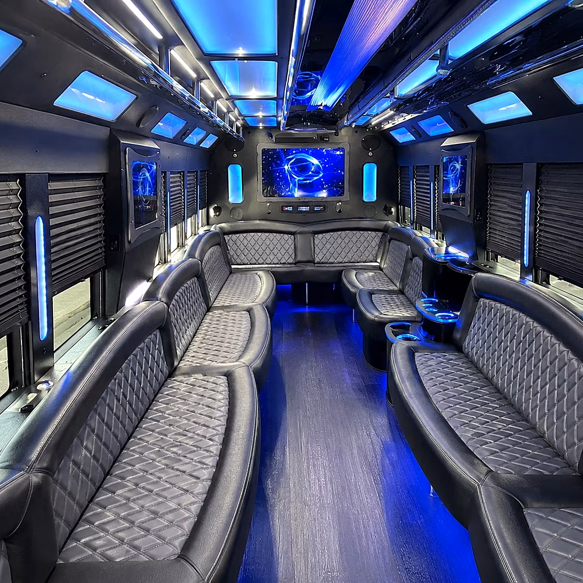 alexandria 50 passenger party bus interior